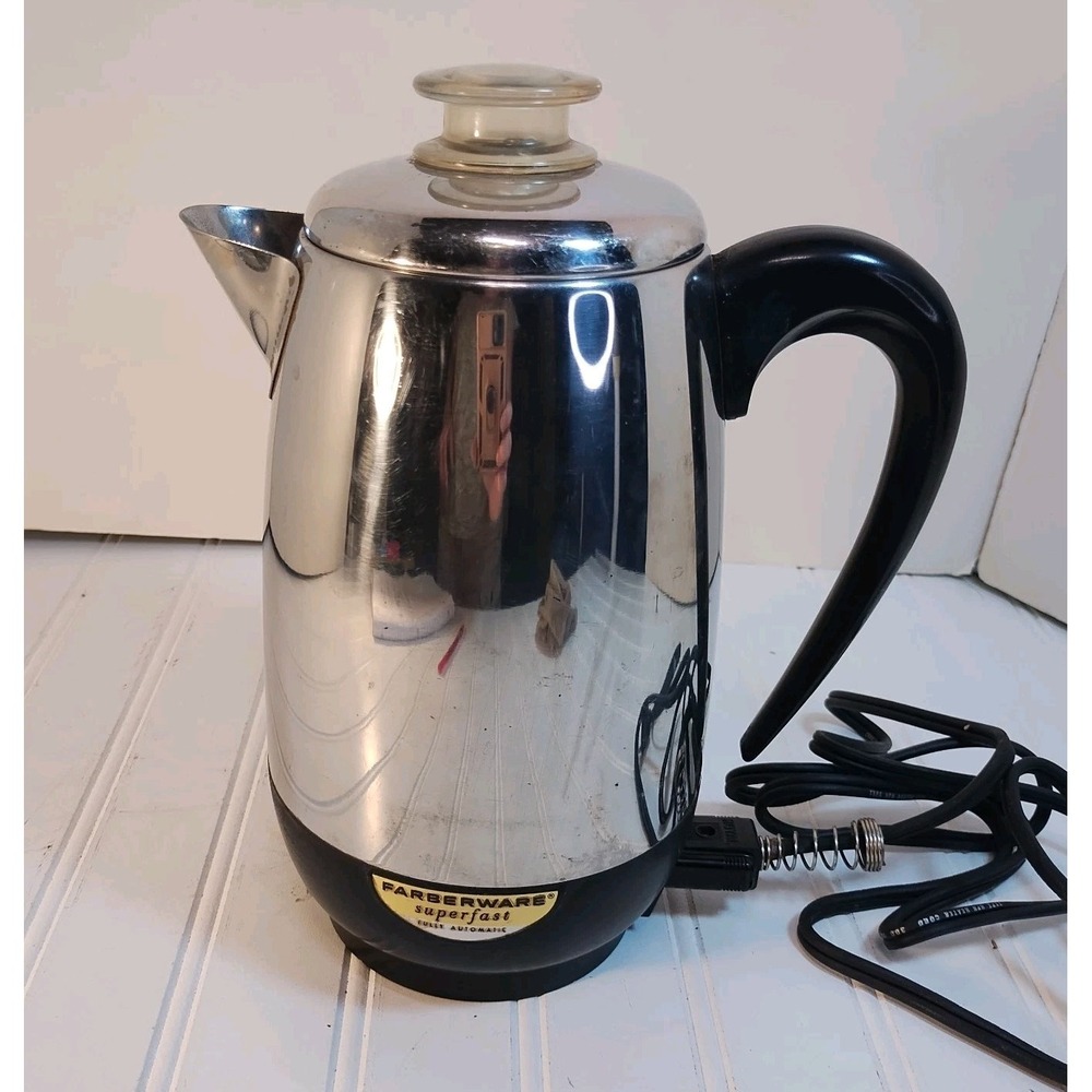 Vintage Farberware Electric Coffee Pot Percolator 2-8 Cup 138 Superfast Tested